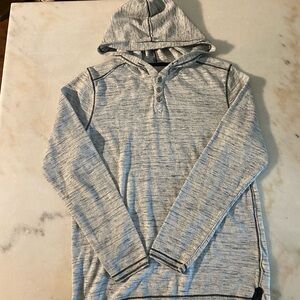 BKE Light Gray Hooded Henley Sweatshirt